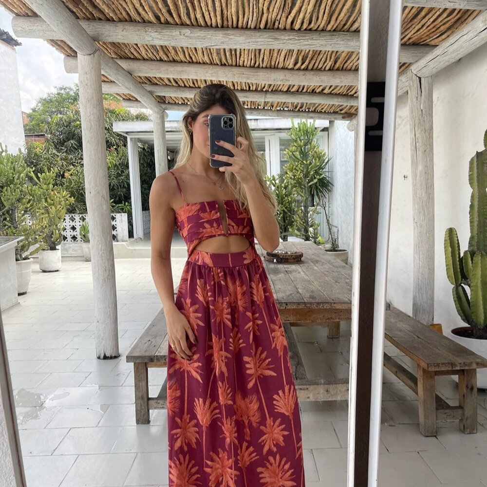 Malai x Anthropologie Forest Maxi Dress Size L NWT